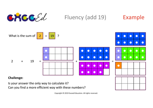 Fluency: Bridging (add 19 with Numicon)