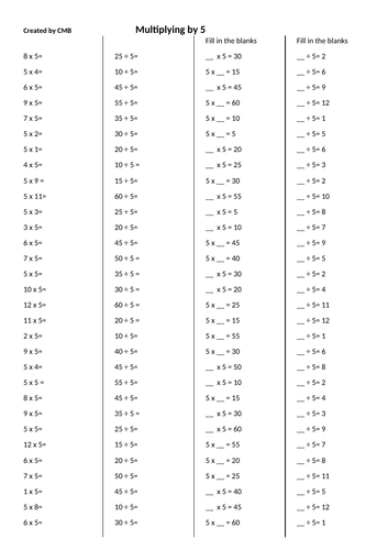 Times Table Worksheets - Multiplication and Division | Teaching Resources