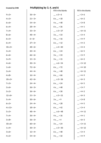 Times Table Worksheets - Multiplication and Division | Teaching Resources