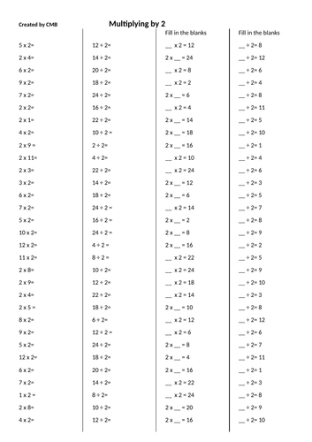 Times Table Worksheets - Multiplication and Division | Teaching Resources