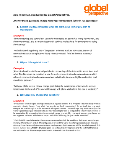 igcse global perspectives research questions