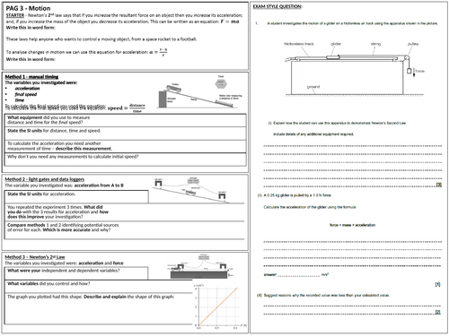 Motion and Force Practical - Revision lesson - Physics GCSE