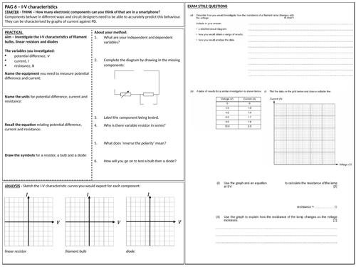 I-V Characteristics Practical - Revision lesson - Physics GCSE