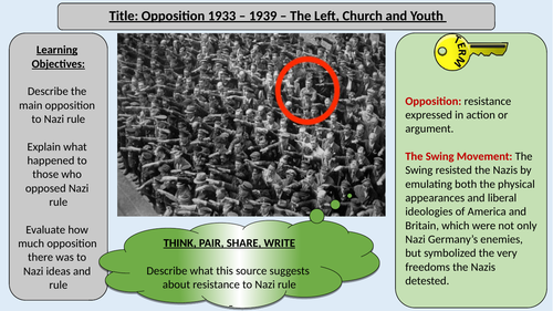 Opposition to Nazi Rule - Left, Church and Youth - OCR J411 Living Under Nazi Rule