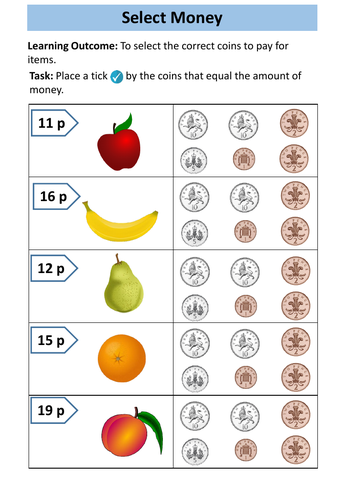 money worksheets aqa entry level 1 maths teaching resources