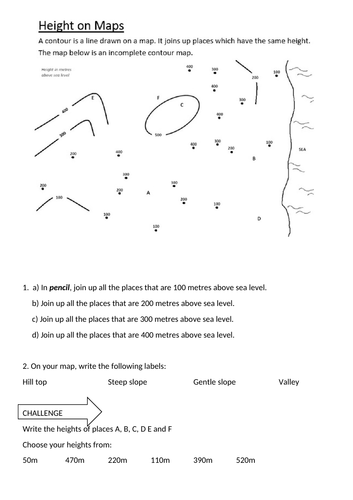 KS3 year 7 Lesson on Contour Lines | Teaching Resources