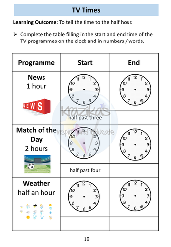 Time Workbook - AQA Entry Level 1 Maths | Teaching Resources