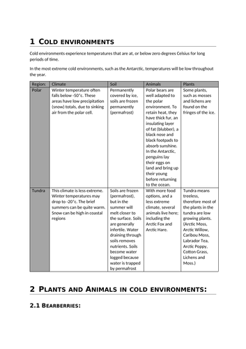 AQA GCSE Geography Svalbard Cold Environments Case Study Notes