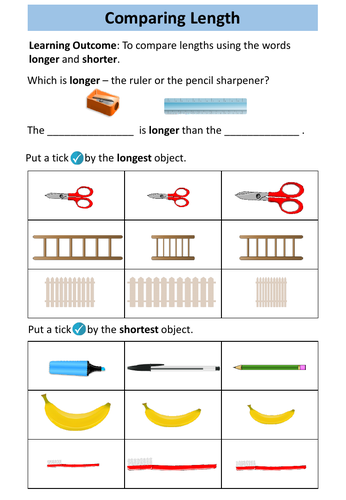 Measure: Height and Length Workbook - Entry Level 1 Maths | Teaching ...