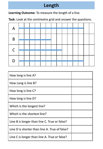 Measure: Height And Length Workbook - Entry Level 1 Maths 