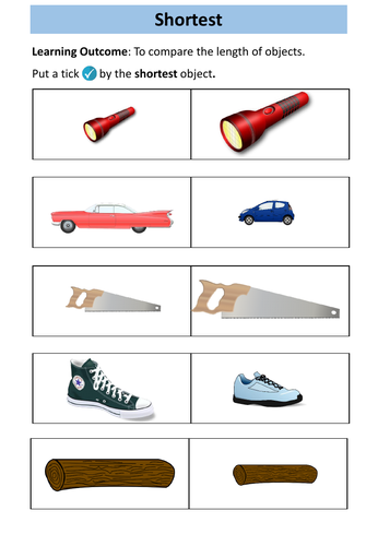 Measure: Height and Length Workbook - Entry Level 1 Maths | Teaching