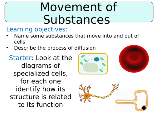 KS3 ~ Year 7 ~ Diffusion - Movement of Susbtances