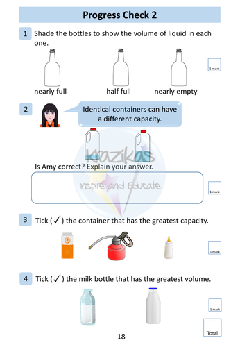 Volume and Capacity: AQA Entry Level 1 Maths | Teaching Resources