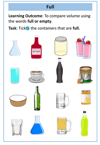 Volume And Capacity Worksheets AQA Entry Level 1 Maths Teaching Resources