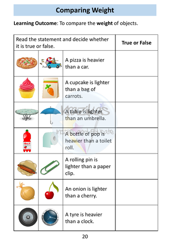 Weight: AQA Entry Level 1 Maths | Teaching Resources