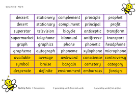 Year 6 Spelling Bee Mats | Teaching Resources