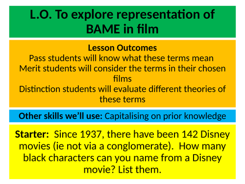 Media Key Theory Series: Lesson Explore Representation Part 2 BAME