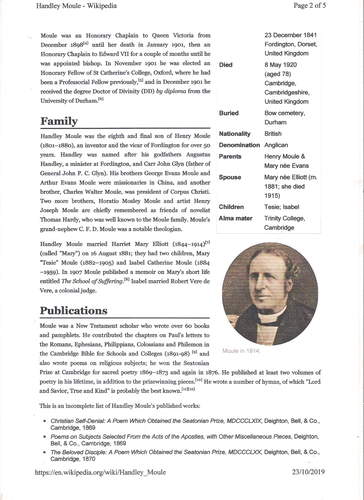 Handley Moule, former of Durham (18411920) Teaching Resources