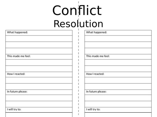 Conflict Resolution (behaviour management) | Teaching Resources