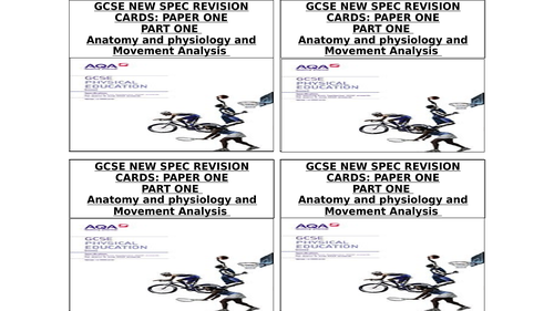 AQA GCSE PE Paper 1 Revision Cards (Part 1 of 2 Parts) | Teaching Resources