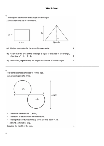 Mathematics National 5 - Past Papers Worksheet Generator | Teaching