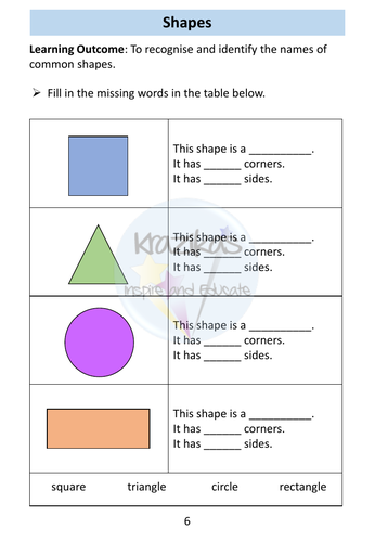AQA Entry Level 1 Maths - Shape, Size, Position, Direction - Workbook ...