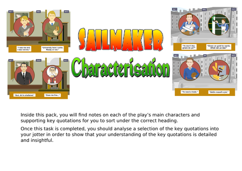 Sailmaker, by Alan Spence. Comprehension Question Worksheets and Theme ...
