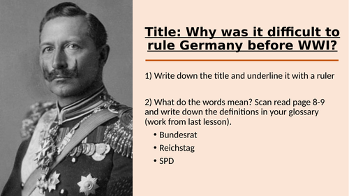 Germany 1890-1945 L2 Problems Kaiser Wilhelm II faced GCSE AQA ...