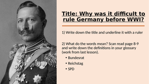 Problems Kaiser Wilhelm II faced | Teaching Resources