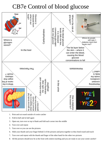 cb7e glucose cootie catcher