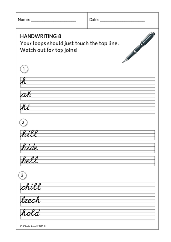 Printable Handwriting Worksheets5 Pages letters, Words, and
