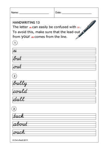 Cursive Handwriting Worksheets 13-16 | Teaching Resources