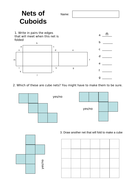 Nets of Cuboids Worksheet | Teaching Resources