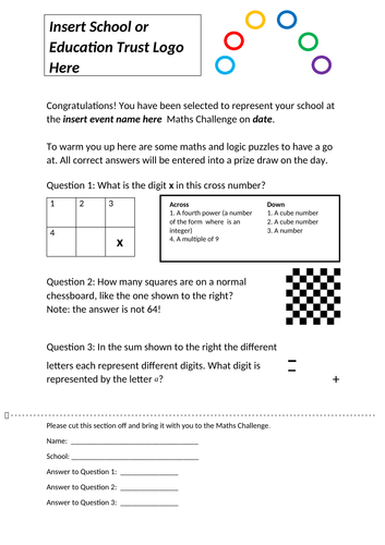 KS3/ KS4 Group Maths Challenge Resources | Teaching Resources