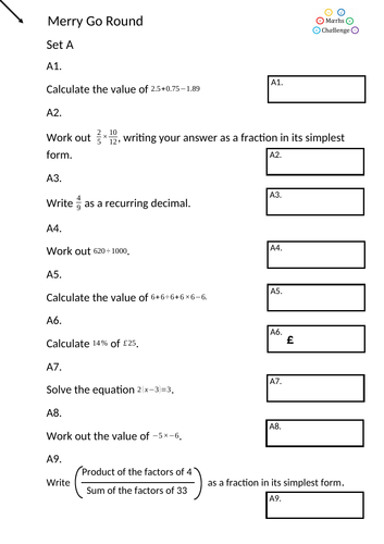 KS3/ KS4 Group Maths Challenge Resources | Teaching Resources