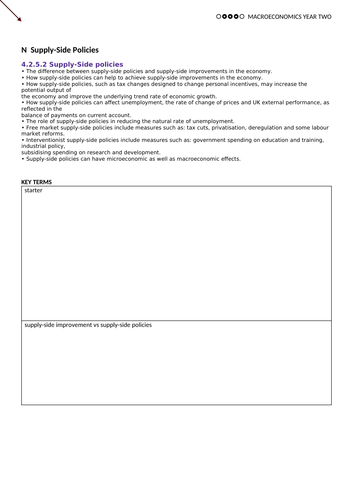 2-N Revisiting Supply-Side Policies  AQA A-level Economics (new spec) MACRO