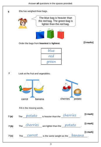 AQA Entry Level Maths Assessment - Measures | Teaching Resources