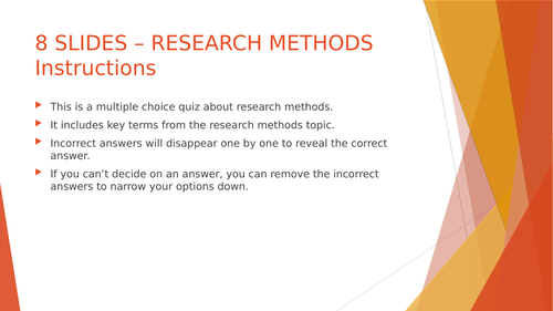 SOCIOLOGY 8 SLIDES - Research methods