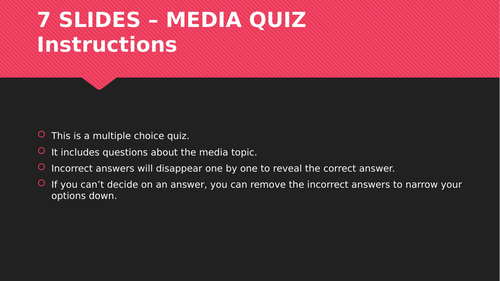 SOCIOLOGY 7 SLIDES - Media quiz