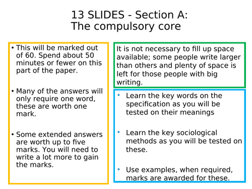 SOCIOLOLOGY 13 SLIDES PREPARING FOR THE EXAM