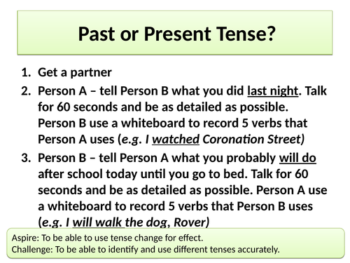 English Language Past Tense