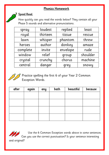 spelling homework activities year 6