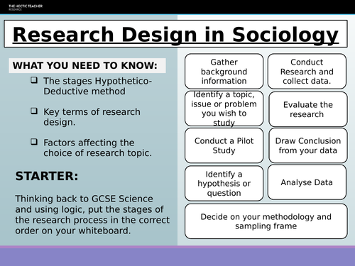 what is a research design in sociology