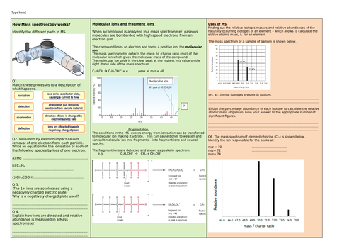 Questions and answers for Mass spectrometry