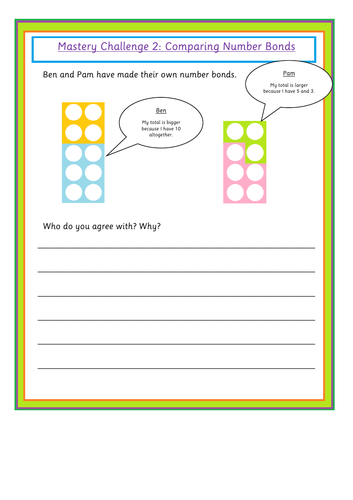 KS1 Maths Comparing Number Bonds Activities | Teaching Resources