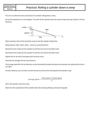 Speed and Acceleration Practical