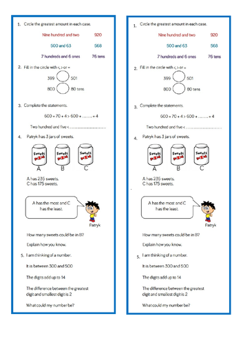 white rose reasoning and problem solving year 3