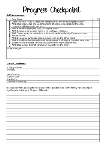 AQA Family- Progress Checkpoint 2 (12/18)