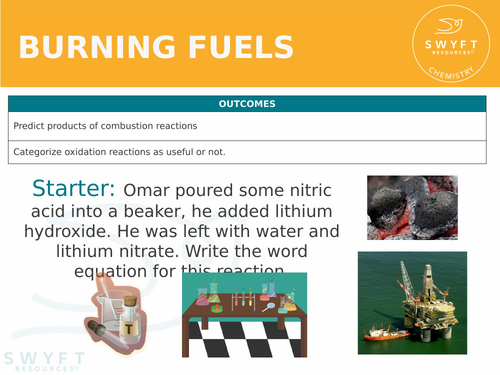 NEW KS3 ~ Year 7 ~ Burning Fuels