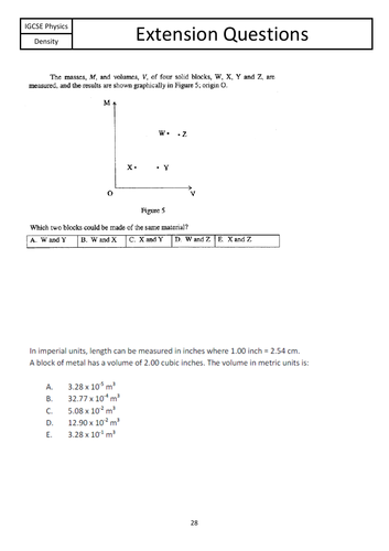 critical thinking questions about density